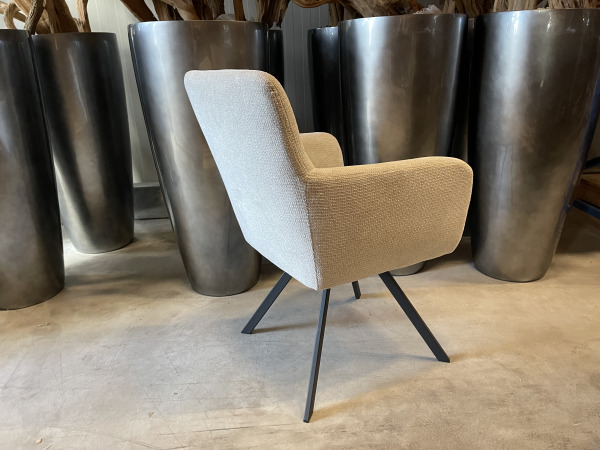 Eetkamerstoel Manur (set van 4) weefstof - Natural – foto 3 – kavel bij XL Auctions