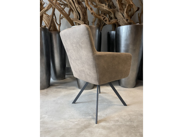 Eetkamerstoel Manur (set van 4) Microvezel stof - taupe – foto 2 – kavel bij XL Auctions
