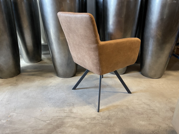 Eetkamerstoel Manur (set van 6) Microvezel stof - Cognac – foto 2 – kavel bij XL Auctions