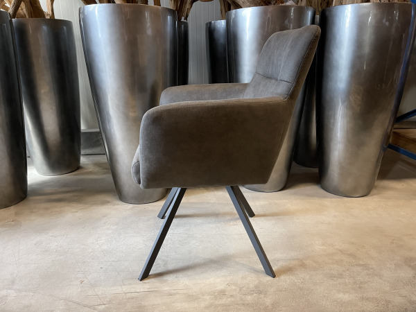 Eetkamerstoel Manur (set van 6) Microvezel stof - antraciet – foto 2 – kavel bij XL Auctions