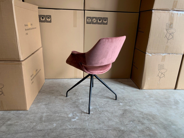 Eetkamerstoel Kenny (set van 4) Draaibaar - Velvet - Roze – foto 2 – kavel bij XL Auctions