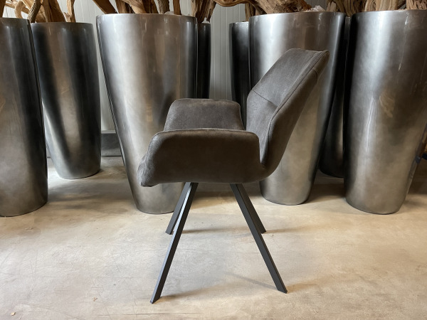 Eetkamerstoel Vini (set van 8) microleder - antraciet – foto 2 – kavel bij XL Auctions