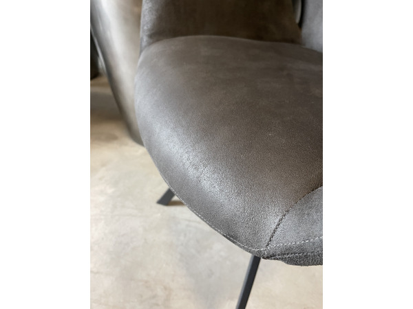 Eetkamerstoel Vini (set van 4) microleder - antraciet – foto 4 – kavel bij XL Auctions
