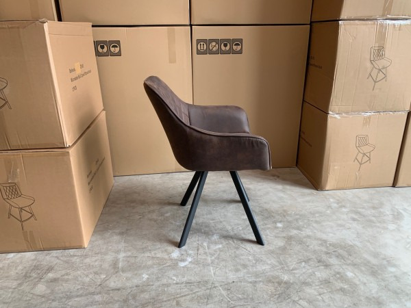 Armstoel Paggy (set van 6) Stof - Bruin - Brown – foto 4 – kavel bij XL Auctions