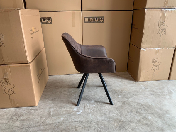Armstoel Paggy (set van 8) Stof - Bruin - Brown – foto 2 – kavel bij XL Auctions