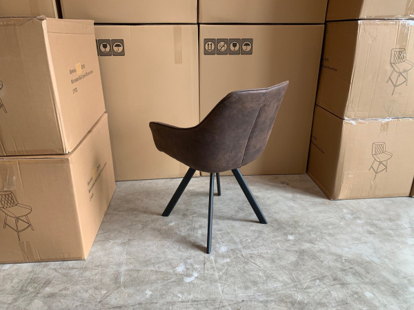 Armstoel Paggy (set van 8) Stof - Bruin - Brown – foto 4 – kavel bij XL Auctions