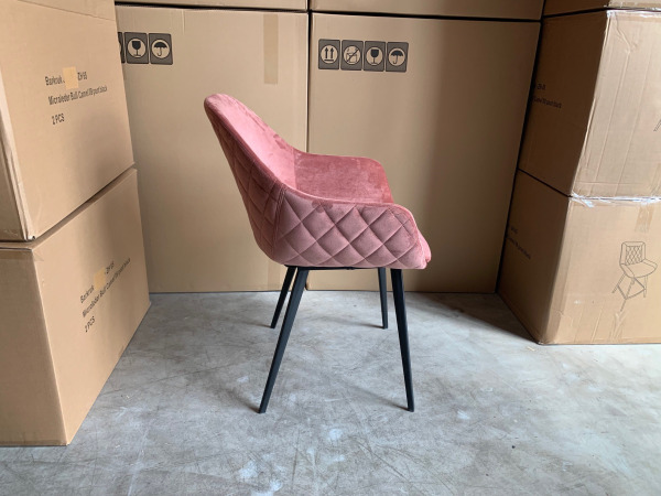 Armstoel Cal (set van 6) Velvet - Velours - Oud Roze – foto 2 – kavel bij XL Auctions