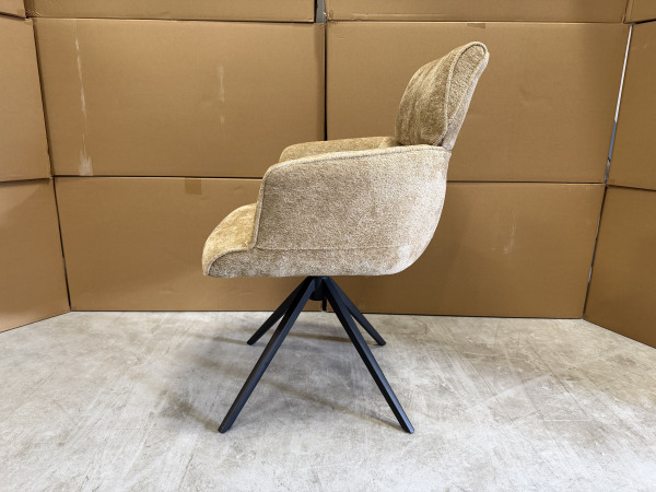 Eetkamerstoel botanic (set van 6) - Stof - Bruin – foto 3 – kavel bij XL Auctions