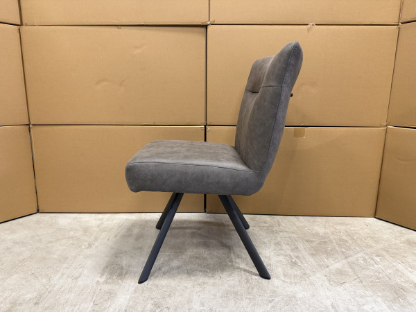 Stoel Janne (set van 4) Stof Geweven suède - donker grijs – foto 3 – kavel bij XL Auctions