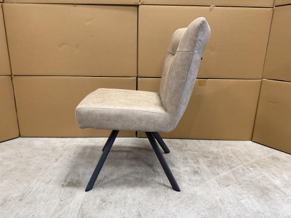 Stoel Janne (set van 4) Stof Geweven suède - Licht bruin – foto 2 – kavel bij XL Auctions
