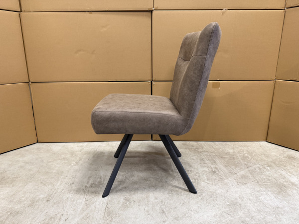 Stoel Janne (set van 6) Stof Geweven suède - Taupe – foto 3 – kavel bij XL Auctions