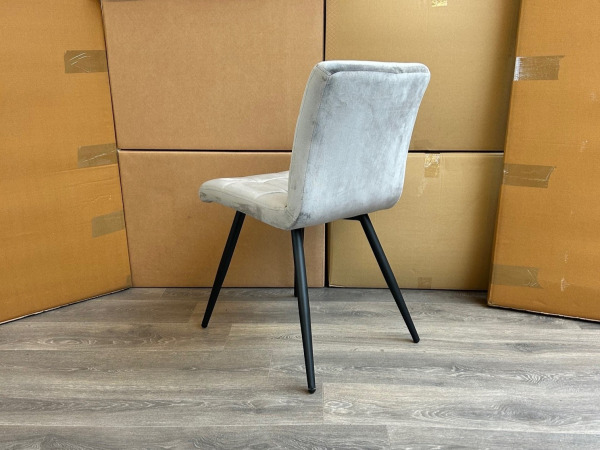 Stoel Tilly (set van 4) Velvet - Velours - Grijs – foto 2 – kavel bij XL Auctions