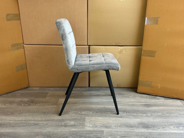 Stoel Tilly (set van 4) Velvet - Velours - Grijs – foto 3 – kavel bij XL Auctions