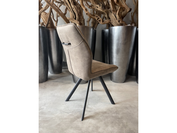 Eetkamerstoel Vale (set van 6) microvezel stof-taupe – foto 3 – kavel bij XL Auctions