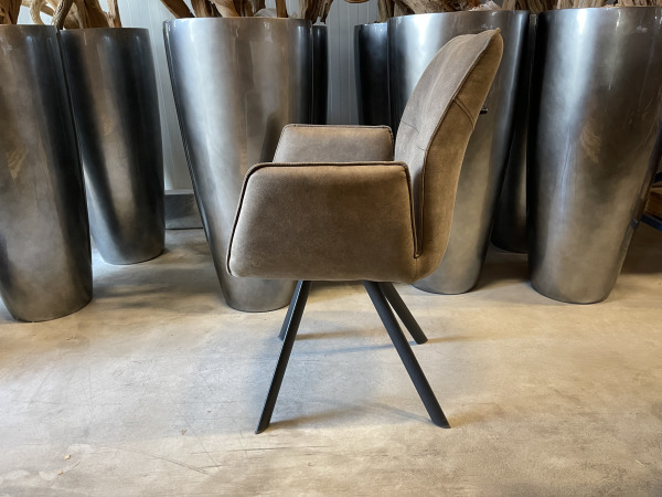Eetkamerstoel Vigo (set van 8) microvezel stof- taupe/stone – foto 2 – kavel bij XL Auctions