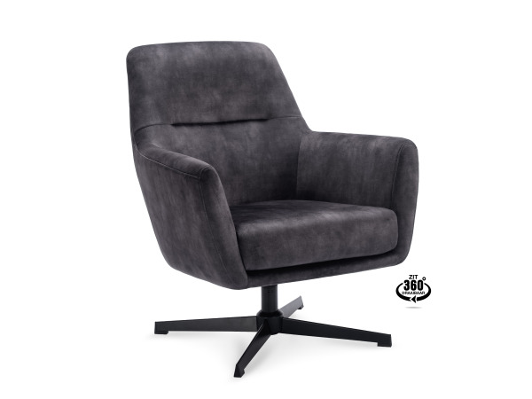 Fauteuils Emma - Draaibaar - Velours - Anthracite – foto 5 – kavel bij XL Auctions