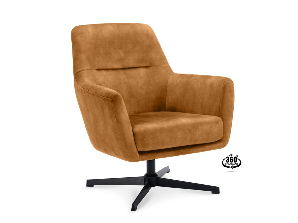 Fauteuils Emma - Draaibaar - Velours - Cognac – foto 5 – kavel bij XL Auctions