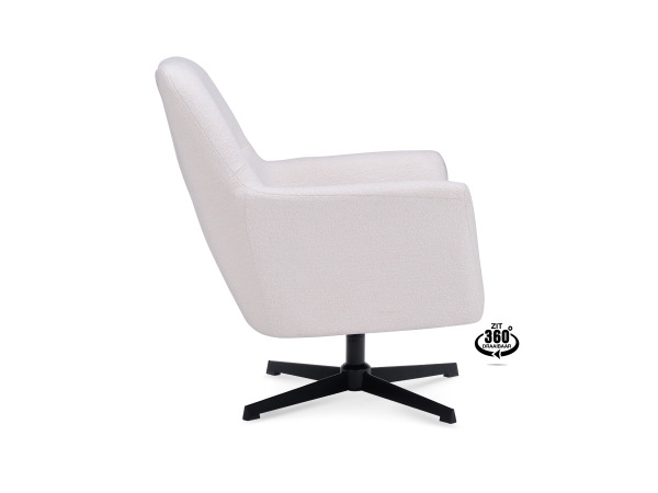 Fauteuils Emma (set van 2) - Draaibaar - Boucle-Wit – foto 3 – kavel bij XL Auctions