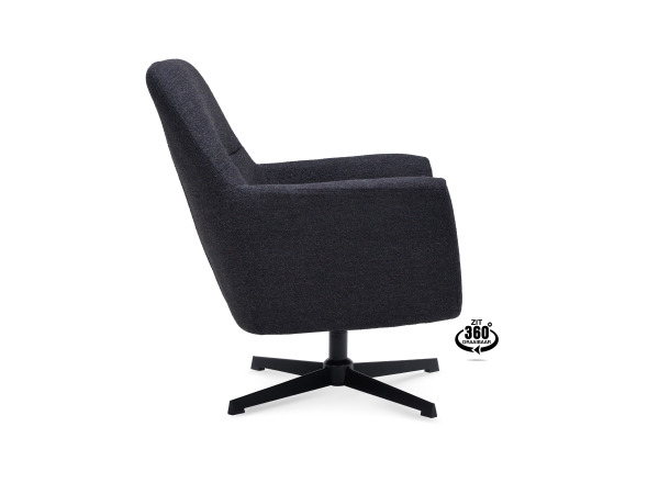 Fauteuils Emma (set van 2) - Draaibaar - Boucle-Zwart – foto 2 – kavel bij XL Auctions