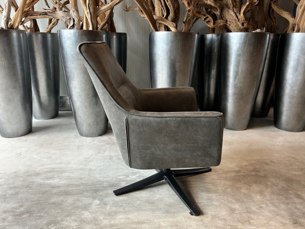 Fauteuil Bronz - Draaibaar - Microleder - Grijs - Antraciet – foto 3 – kavel bij XL Auctions