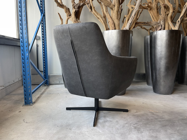 Fauteuil Arsenie (2 stuks) -Draaibaar-Microleder - Antraciet – foto 3 – kavel bij XL Auctions
