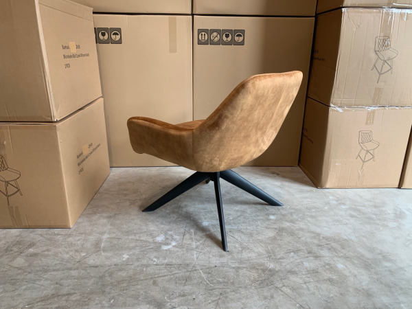 Fauteuil Las - Velours - Velvet - Cognac - Goud – foto 2 – kavel bij XL Auctions