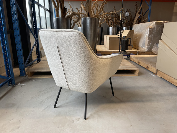 Fauteuil Sassy (set van 2) - Boucle - Stof - Ivory - creme – foto 3 – kavel bij XL Auctions