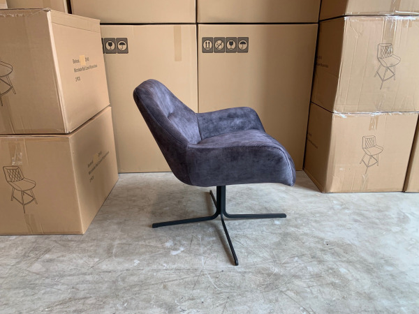 Fauteuil Risto 360 (2 stuks) Draaibaar - Velours - Antraciet – foto 3 – kavel bij XL Auctions