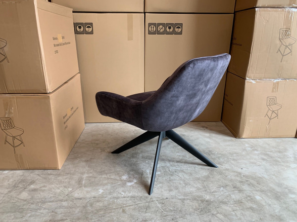 Fauteuil Las 360 - Velours - Draaibaar - Velvet - Antraciet – foto 2 – kavel bij XL Auctions