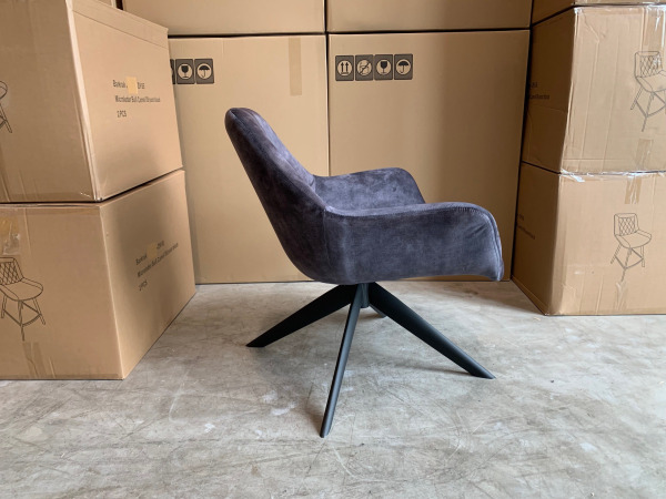 Fauteuil Las 360 (2 stuks) Draaibaar - Velours - Antraciet – foto 2 – kavel bij XL Auctions