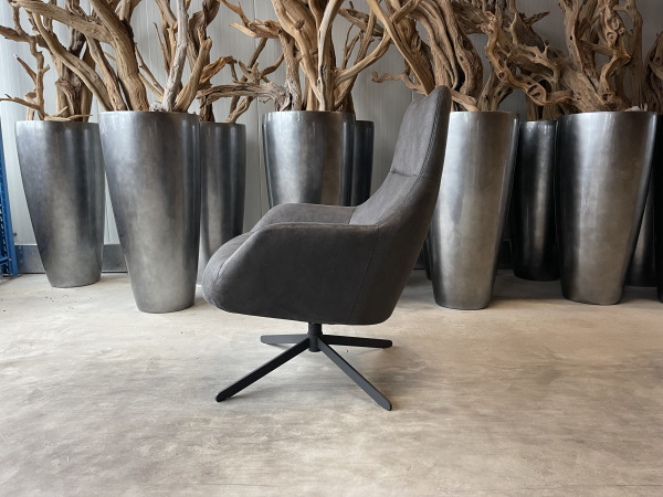 Fauteuil Cone -Draaibaar – Microleder - Grijs - Antraciet – foto 2 – kavel bij XL Auctions