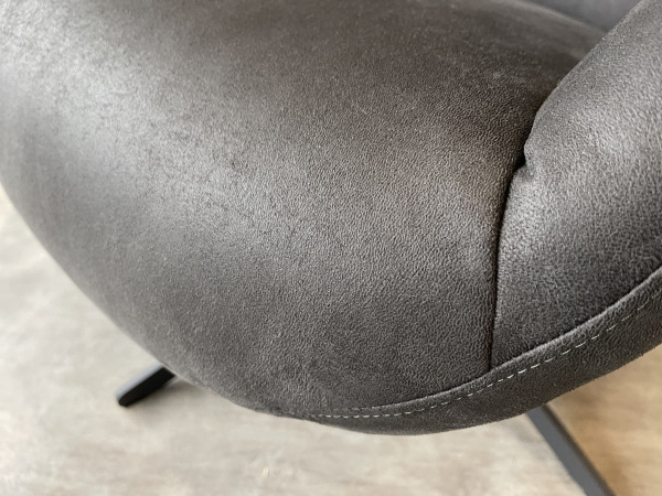 Fauteuil Cone -Draaibaar – Microleder - Grijs - Antraciet – foto 4 – kavel bij XL Auctions