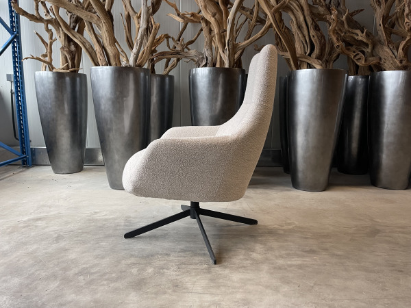 Fauteuil Cone (set van 2) -Draaibaar – Boucle Beige – foto 3 – kavel bij XL Auctions