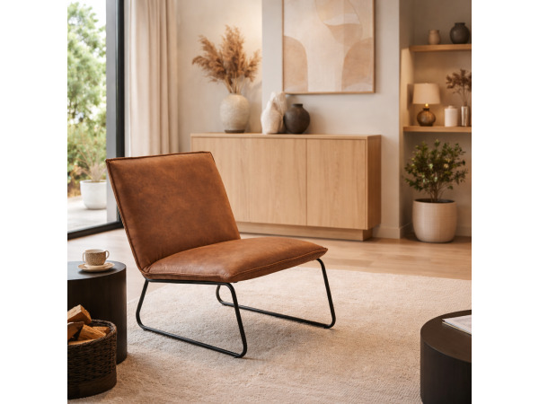Fauteuil Cas (2 stuks) Lounge - Stof - Cognac - Lichtbruin – foto 4 – kavel bij XL Auctions
