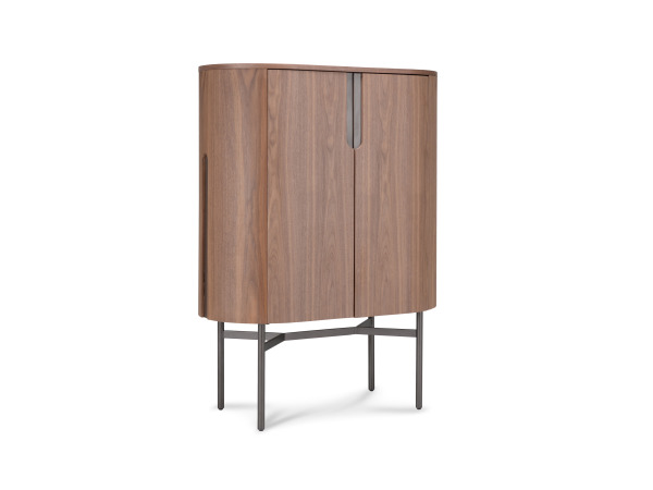 Wandkast Walnoot - 130cm - Notenhout bruin - Bronze – foto 2 – kavel bij XL Auctions