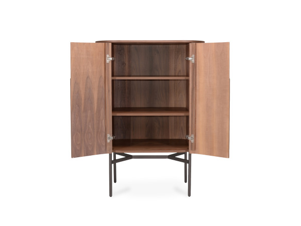 Wandkast Walnoot - 130cm - Notenhout bruin - Bronze – foto 4 – kavel bij XL Auctions