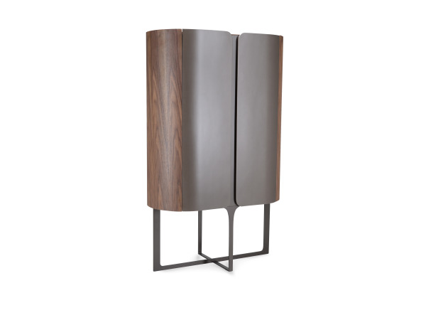 Wandkast Walnoot - 160cm - Notenhout bruin - Bronze – foto 2 – kavel bij XL Auctions