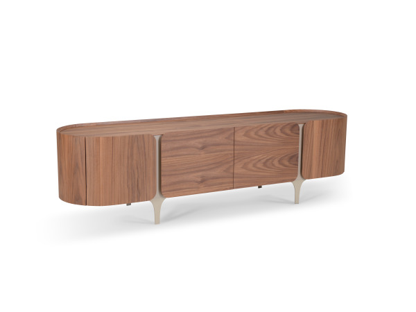 Tv dressoir Walnoot - 200cm - Notenhout bruin - creme – foto 2 – kavel bij XL Auctions