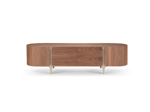 Tv dressoir Walnoot - 200cm - Notenhout bruin - creme – foto 3 – kavel bij XL Auctions