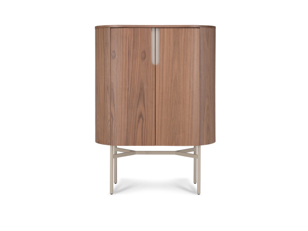 Wandkast Walnoot - 130cm - Notenhout bruin - Creme – foto 3 – kavel bij XL Auctions
