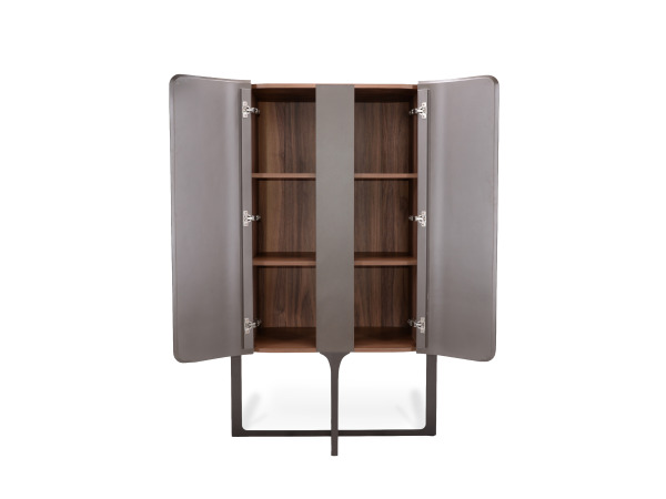 Wandkast Walnoot - 160cm - Notenhout bruin - Bronze – foto 4 – kavel bij XL Auctions