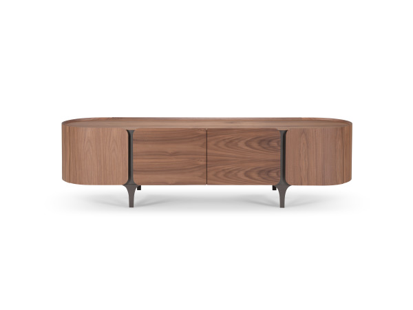 Tv dressoir Walnoot - 200cm - Notenhout bruin - bronze – foto 3 – kavel bij XL Auctions