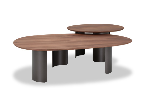 Salontafels set Organisch – Walnoot - Notenhout - bronze – foto 4 – kavel bij XL Auctions