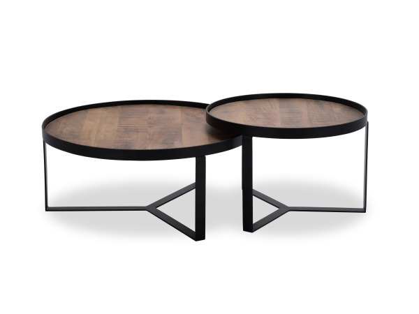 Salontafel Hanna natural – Hout - Poot metaal zwart - set – foto 3 – kavel bij XL Auctions
