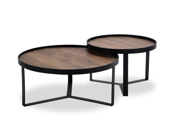 Salontafel Hanna natural – Hout - Poot metaal zwart - set – foto 4 – kavel bij XL Auctions