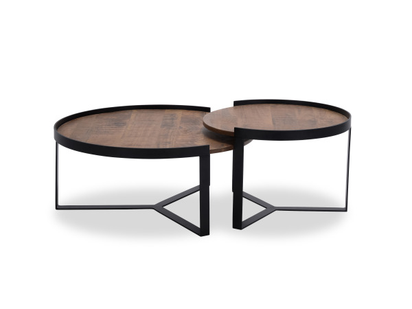 Salontafel Hanna natural – Hout - Poot metaal zwart - set – foto 3 – kavel bij XL Auctions