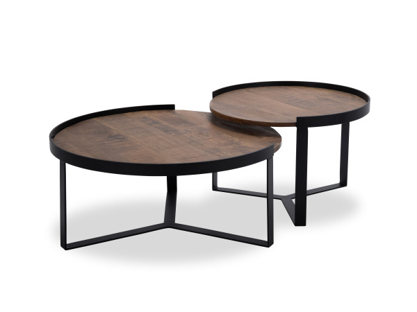 Salontafel Hanna natural – Hout - Poot metaal zwart - set – foto 4 – kavel bij XL Auctions