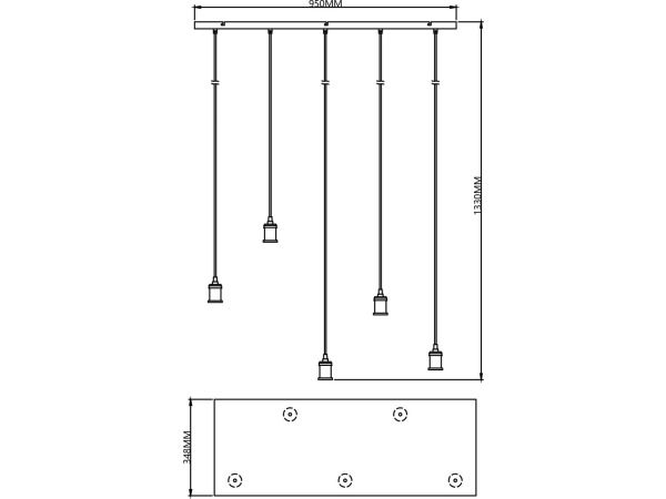 Brilliant Darcia 99814/06 hanglamp 5-lichts zwart – foto 4 – kavel bij XL Auctions