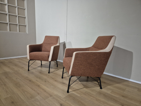 2x Montel Bliss - Fauteuils - Showroommodellen - Bruin - Creme – foto 2 – kavel bij XL Auctions
