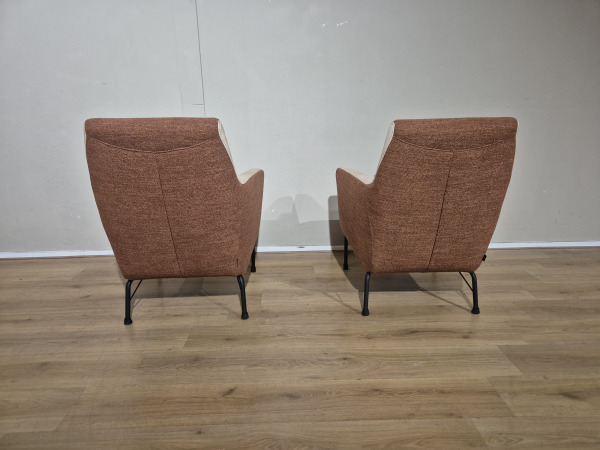 2x Montel Bliss - Fauteuils - Showroommodellen - Bruin - Creme – foto 7 – kavel bij XL Auctions